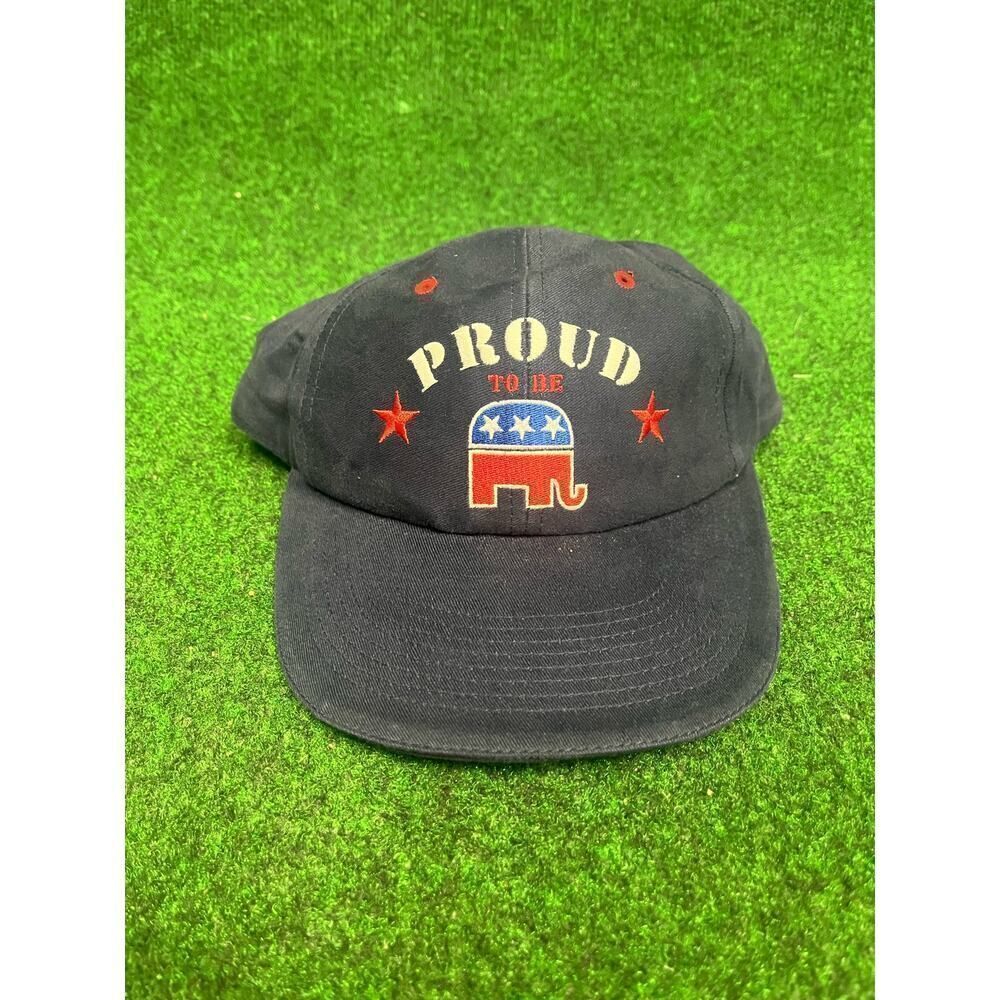 Y2K Proud To Be A Republican American Flag Donkey Baseball Cap Made In The USA